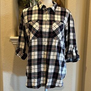 Lauren Ralph Lauren Button Up Long Sleeve Plaid Shirt Size L